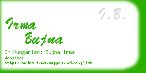 irma bujna business card